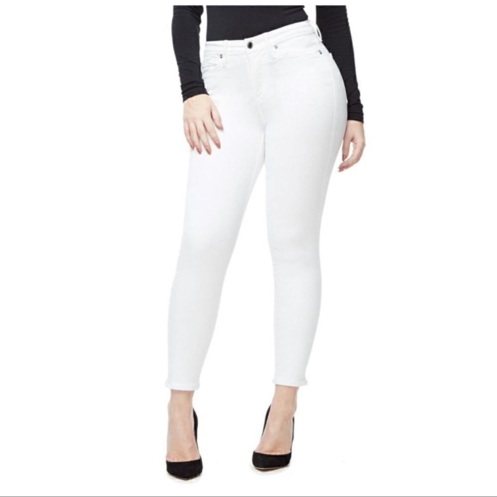 Good American Good Leg Crop Skinny Jeans 24 Plus White